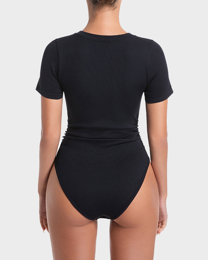 Seamless Round Neck Short Sleeve Bodysuit