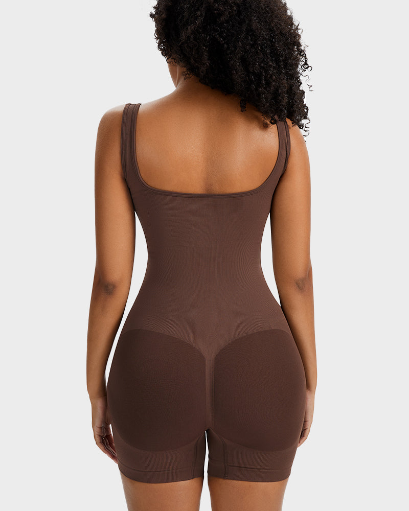 Snap Button Shaping Shorts Bodysuit