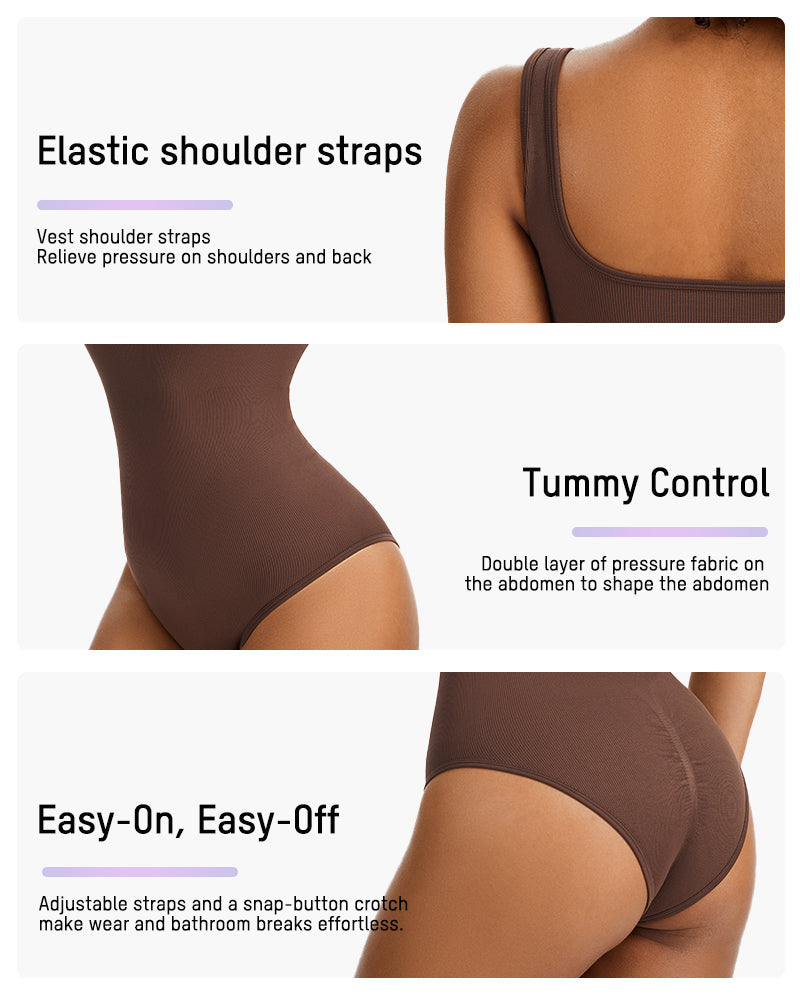 Snap Button Triangle Shaping Bodysuit