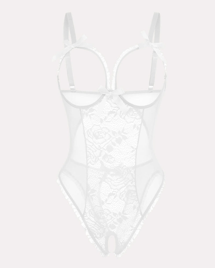 Crotchless Lace Mini Bodysuit