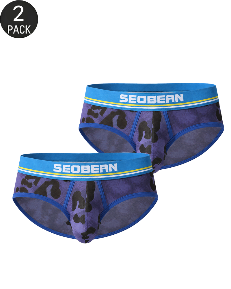 2-Pack Sexy Men's Leopard Print Ultra-Thin Breathable Underwear