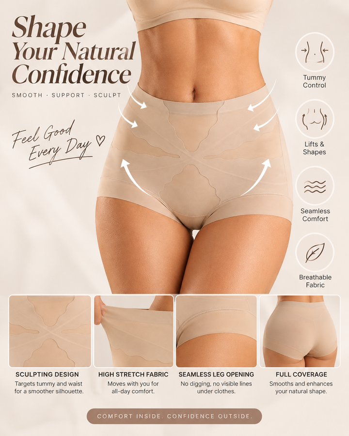 2-Pack High Waist X-Shaped Tummy Control Butt Lifting Shapewear Panties