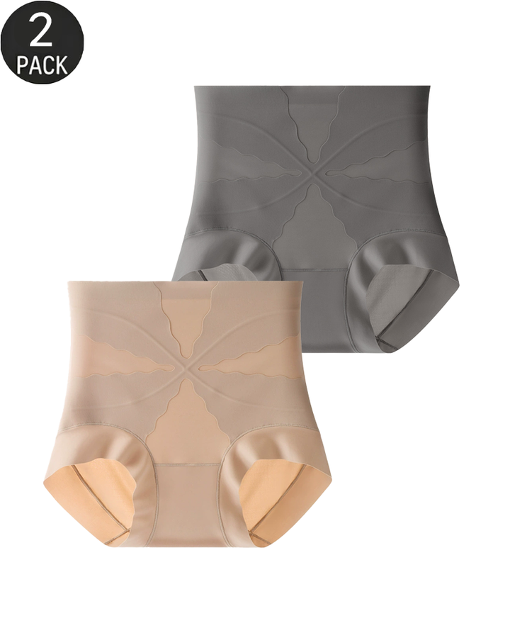 2-Pack High Waist X-Shaped Tummy Control Butt Lifting Shapewear Panties