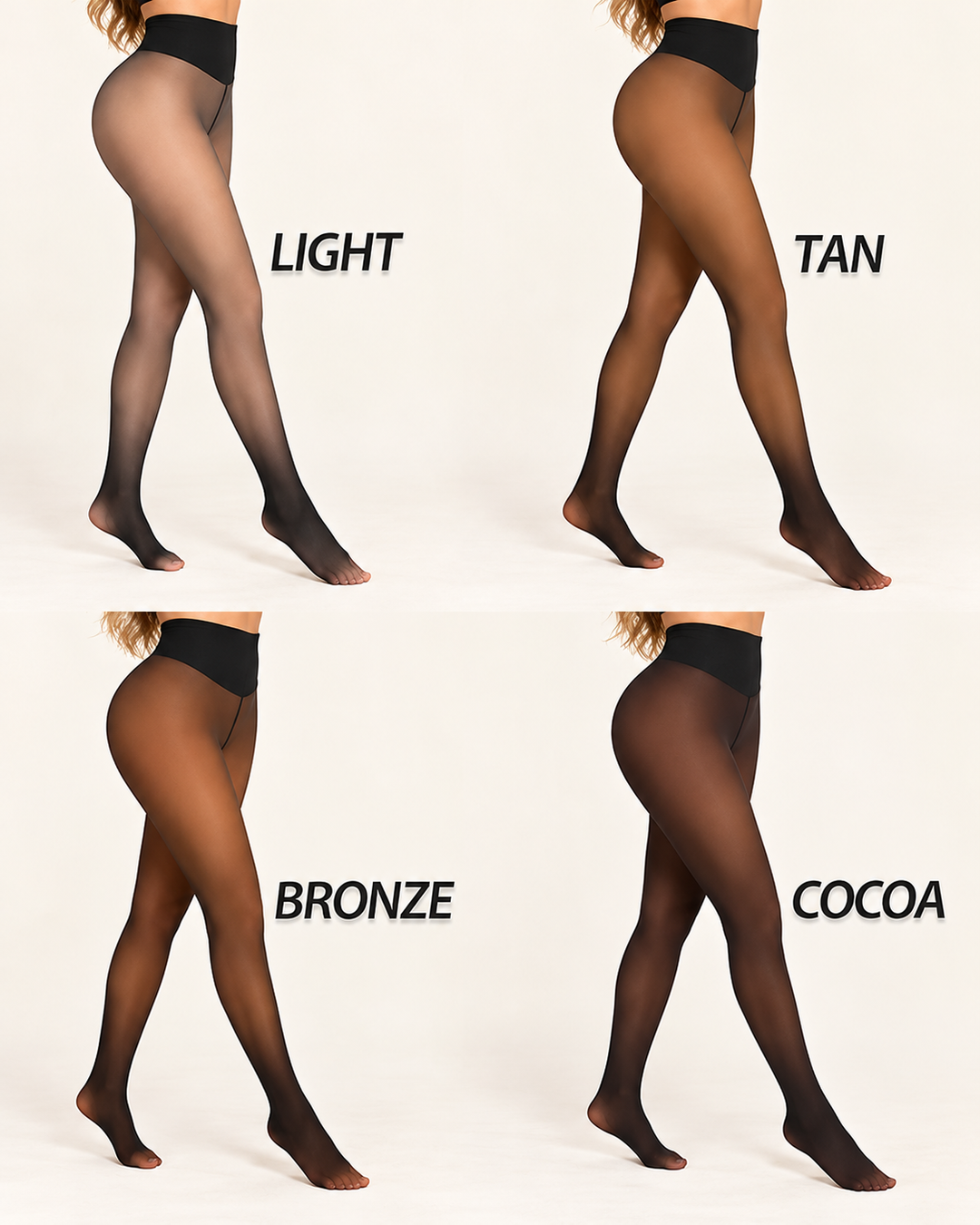 Fleece-Lined Sheer Look Tummy Control Thermal Leggings