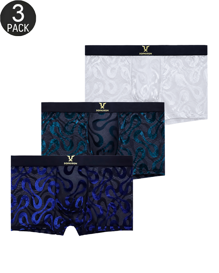3-Pack Snake Pattern Stretch Boxer Briefs