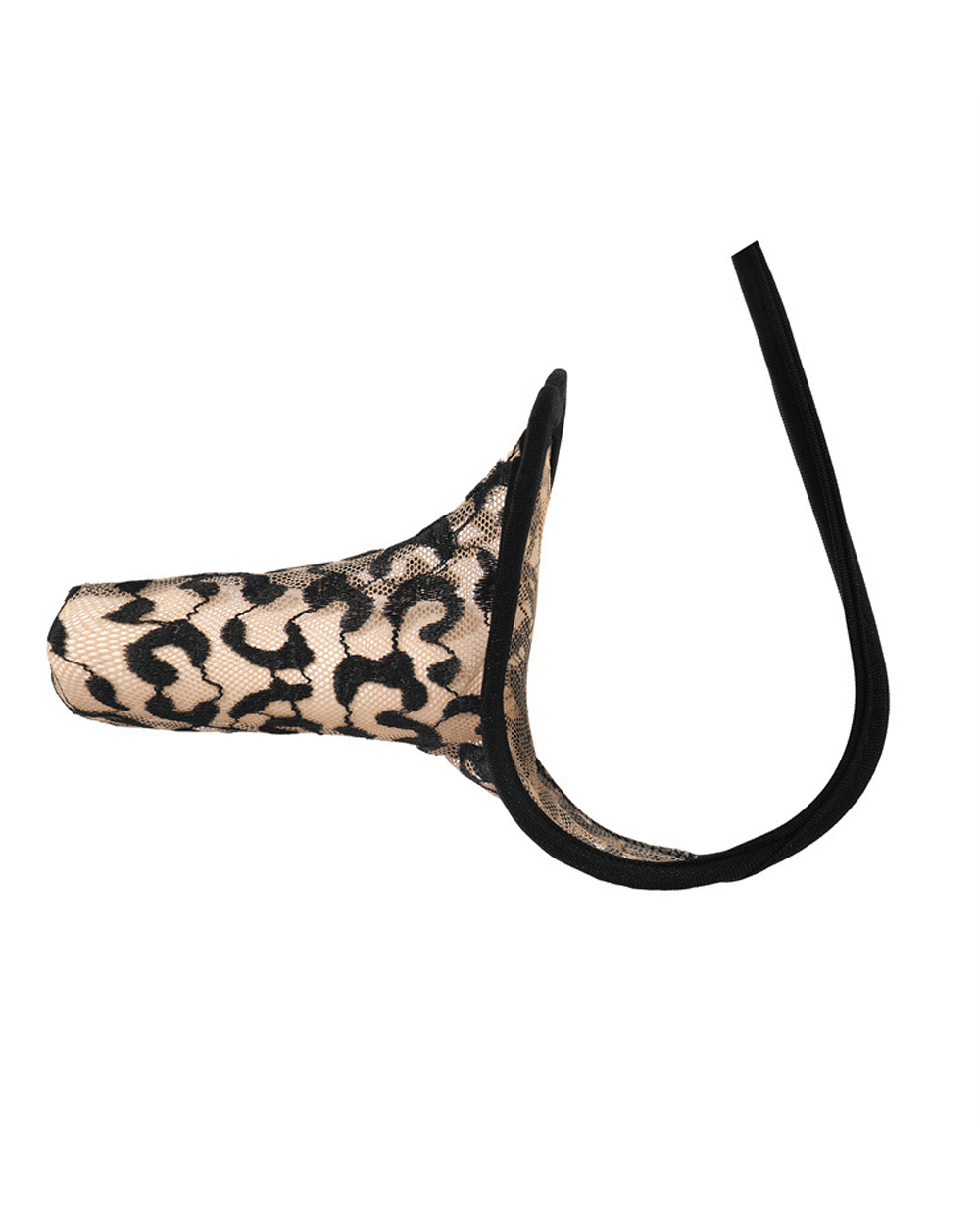 Men's Leopard Print Mesh Pouch Thong