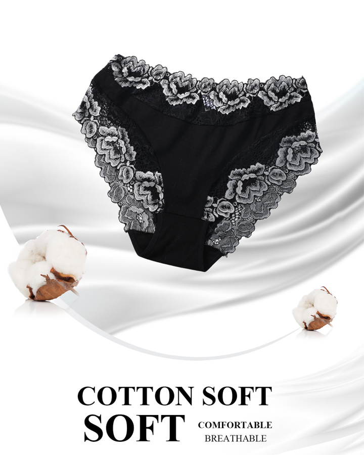 3-Pack/5-Pack Sexy Floral Lace Mid-Rise Panties