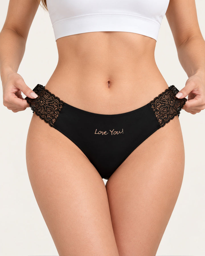 6-Pack Seamless Ice Silk Floral Lace Trim Panties