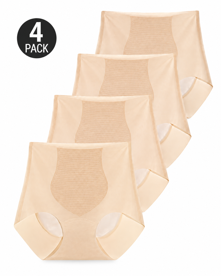 4-Pack Ultra-Thin Seamless High-Waist Breathable Comfort Panties