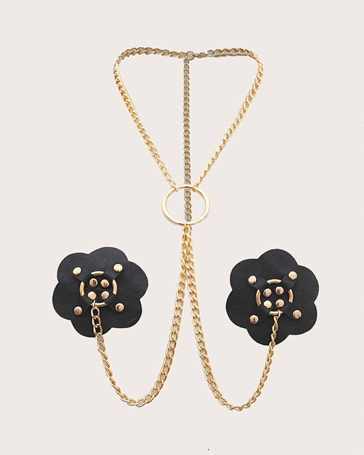 Chain Linked Nipple Cover With Choker