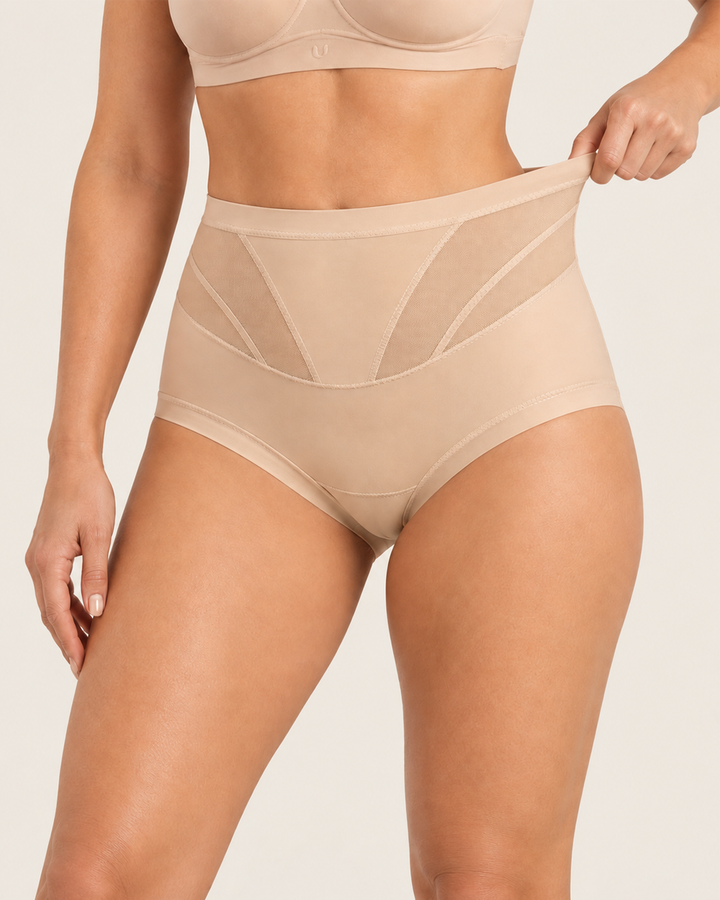 3-Pack Women's High-Waisted Tummy Control Mesh Shaping Panties