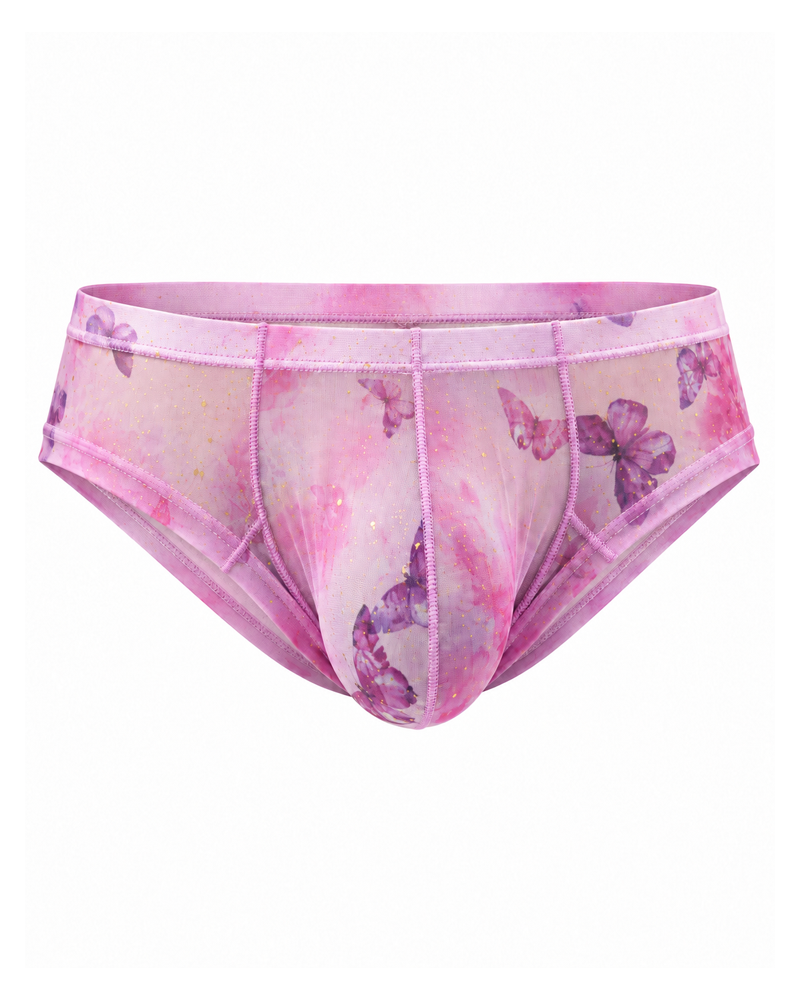 2-Pack Sheer Butterfly Print Low-Rise Briefs