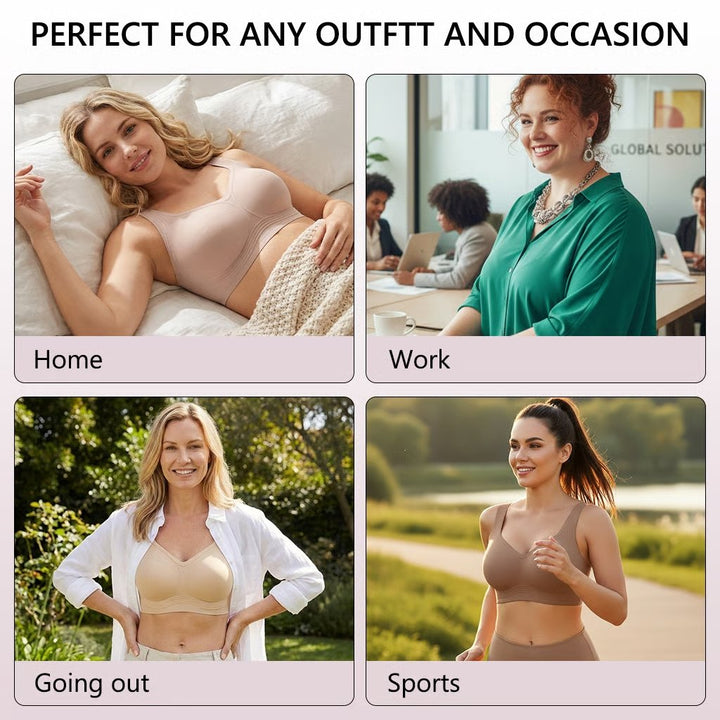 🏆Wirefree Full-Coverage Support Bra Padded Gentle Uplift All-Day Comfort👍No More Sagging Breasts