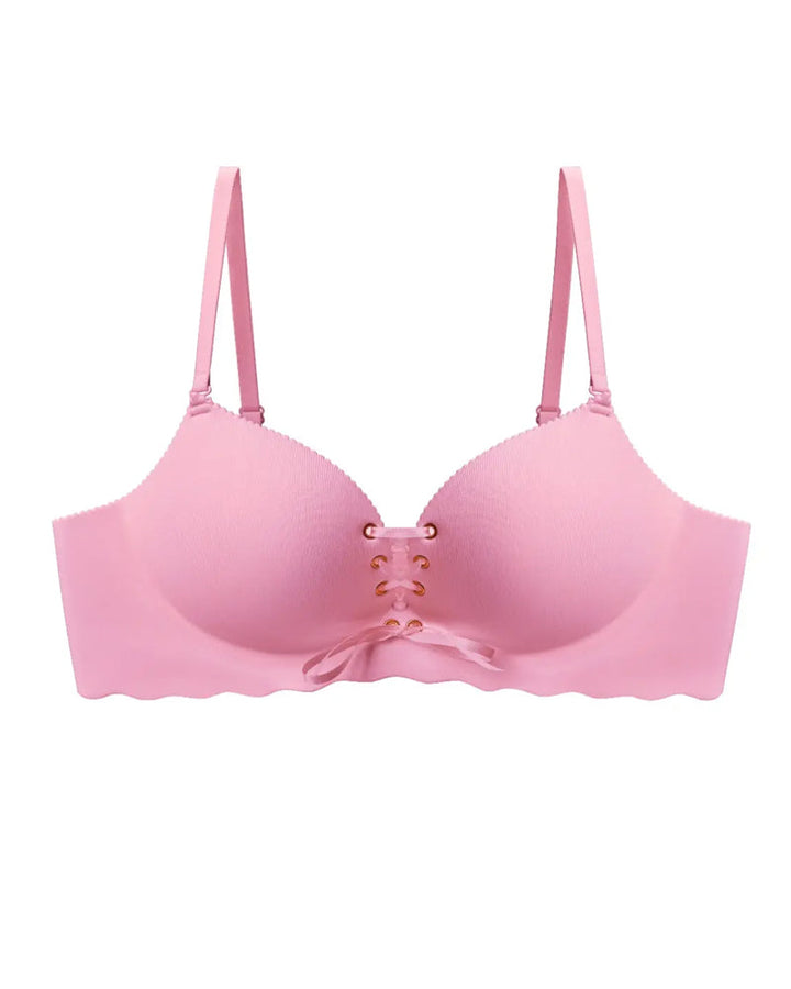 Women's Sexy Drawstring Push-Up Detachable Shoulder Straps Wire-Free Comfort Bra