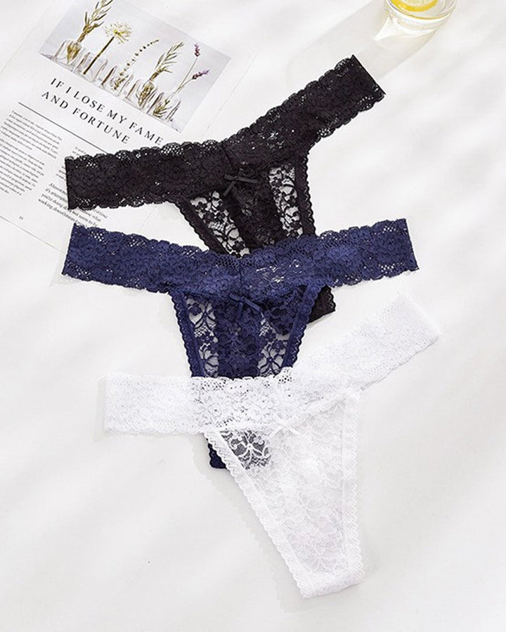 Sexy Lace Sheer Low-rise Thong Panties