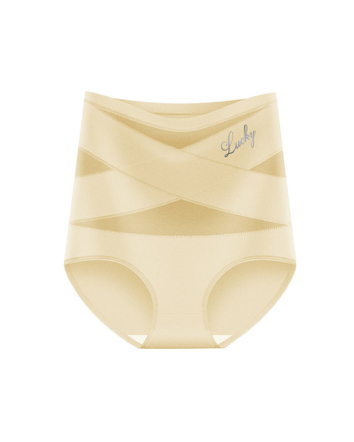 High Waist Tummy Control Breathable Mesh Cross Seamless Hip Lifting Briefs